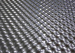 EMBOSSED ALUMINUM SHEET WITH HOLLOW HEMISPHERICAL PATTERN